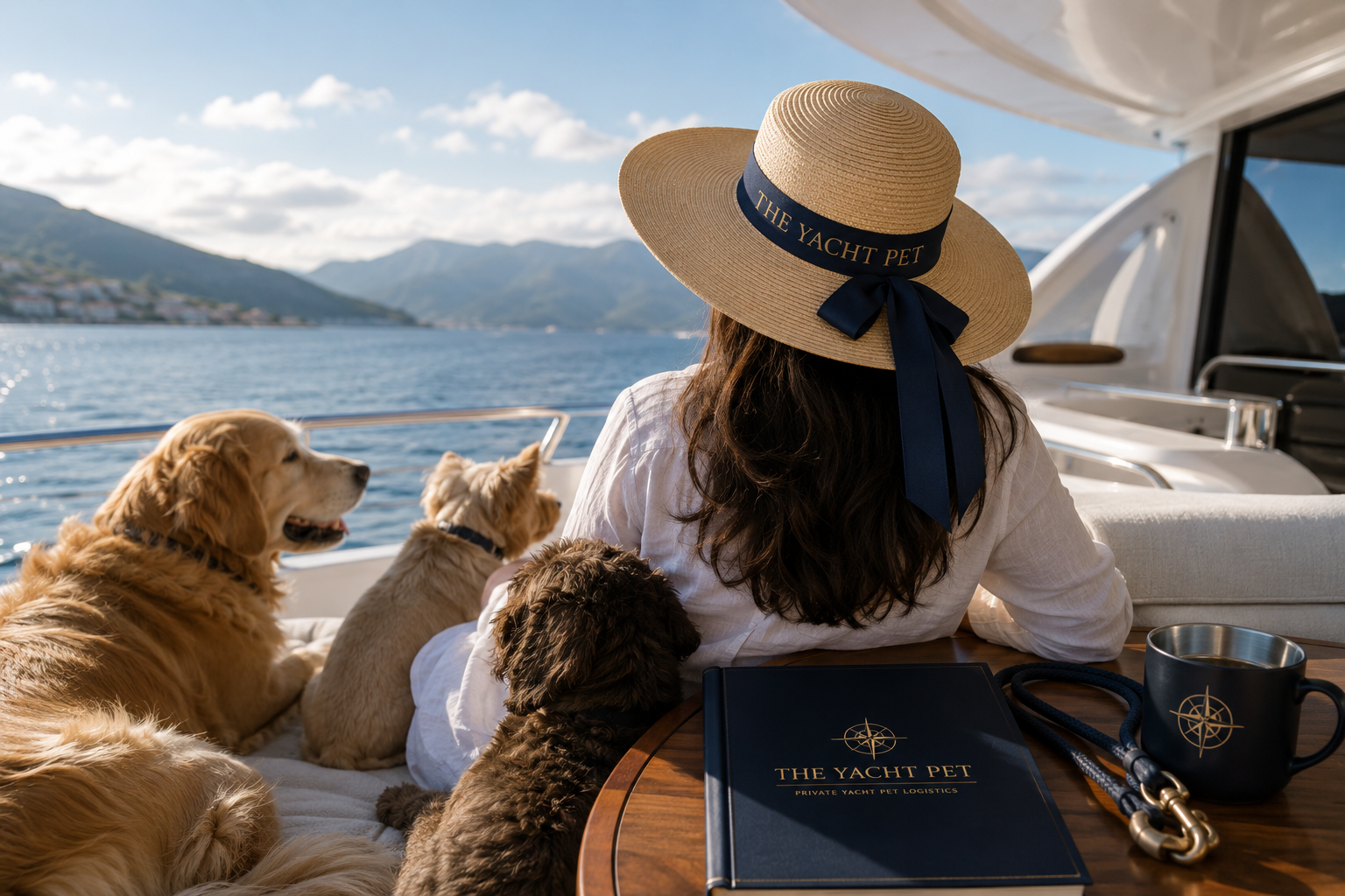 Founder of The Yacht Pet aboard a yacht